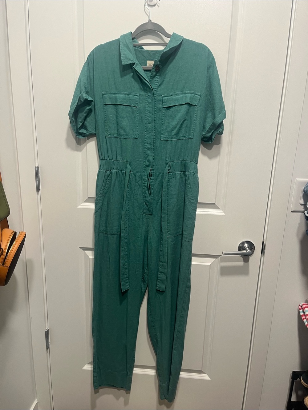 Universal Thread Green Button-Front Utility Jumpsuit